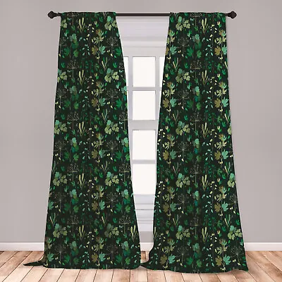 Flowers Art Microfiber Curtains 2 Panel Set Living Room Bedroom In 3 Sizes • $26.99