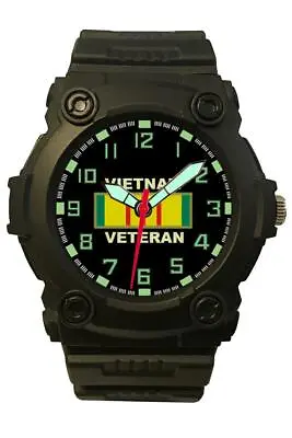  AQUAFORCE ANALOG QUARTZ WATCH 60M Water Resistant 24hr Time #24W (Vietnam Vet) • $42.95