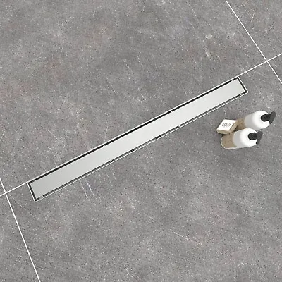 2 In 1 Linear Shower Drain Stainless Steel Wetroom Channel Drain 360° Rotating • £43.50