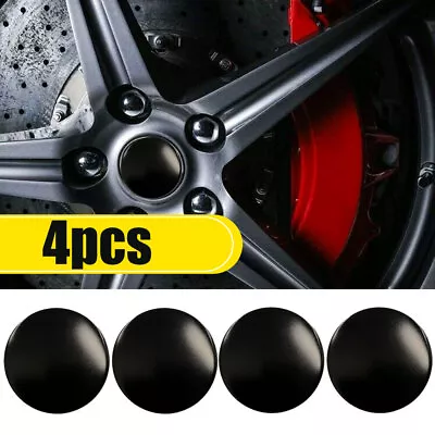 £5.99 • Buy 4Pcs Universal Wheel Center Hub Cap Sticker 2.2  / 56mm Car Accessories Black