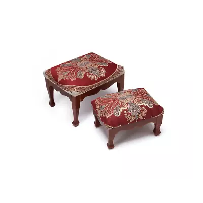 Pair Of Padded Upholstered Footstools Wooden Legs • £43.50