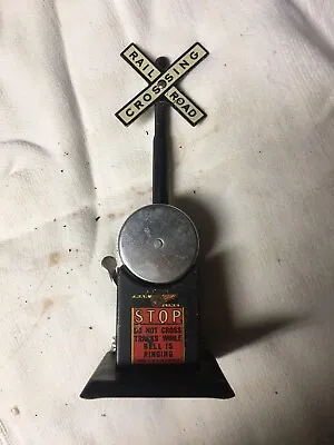 VINTAGE MARX #418 O SCALE  METAL CROSSING SIGNAL BELL  Tested OK! + Controller • $8