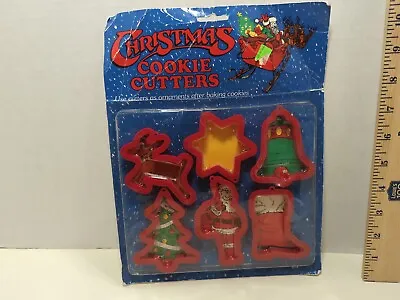 Set Of 6 Vintage Christmas Ensar Cookie Cutters Reindeer Santa Tree Bell • $7.71