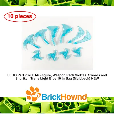 LEGO 73766 Weapon Multipack Sickles Swords & Shuriken (10 Pcs) Trans Lt Blue NEW • $5.95