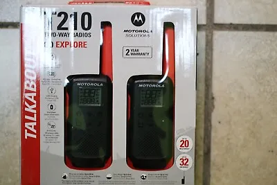 Motorola Talkabout T210 Walkie Talkie 2 Pack Set 22 Mile Two Way Radio Package • $40