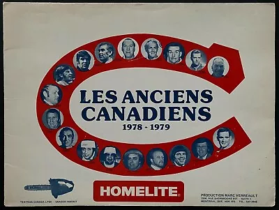 1978-79 Vintage NHL Hockey Montreal Canadiens Old Timers Anciens Folio Pamphlet • $40