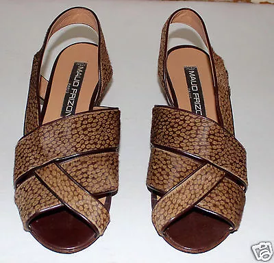 Maud Frizon Printed Pony Hair Sandals 39.5    • $199.98