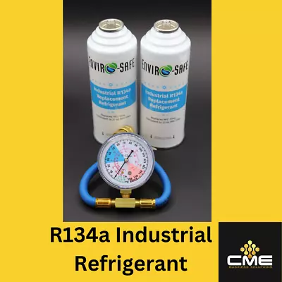 Envirosafe Auto AC Industrial R134a Replacement Refrigerant 2 Cans & Gauge • $42.99