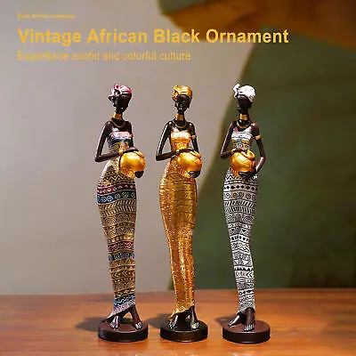 African Women Sculptures Lady Statues Art Resin Table Desk Home Decor Ornaments • $65.39