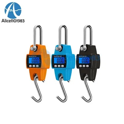 Portable Crane Scale LCD Digital Electronic Hook Hanging Weight 300kg • $27.87