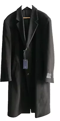 LONDON FOG Men's Black Coat 46L Lambswool Cashmere New With Tags • $99