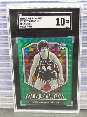 2019-20 Mosaic Pete Maravich Old School Green Prizm #17 SGC 10 GEM MINT Celtics • $3.25