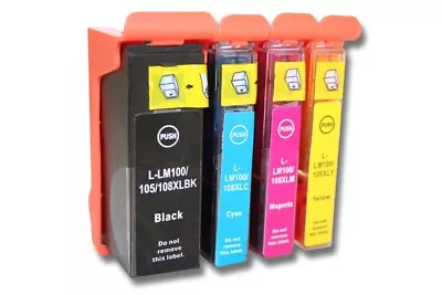 Set Of Ink Cartridges (4x) For Lexmark Impact: S305 / S405 / S505 / S605 • £20.40
