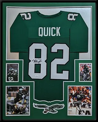 Framed Philadelphia Eagles Mike Quick Autographed Signed Jersey Jsa Coa • $375