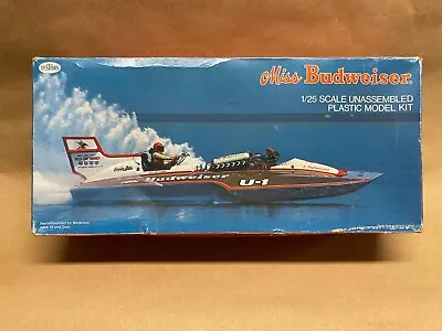 VINTAGE TESTORS MISS BUDWEISER RACING BOAT MODEL KIT Hydroplane 1/25 Scale LOOK • $70