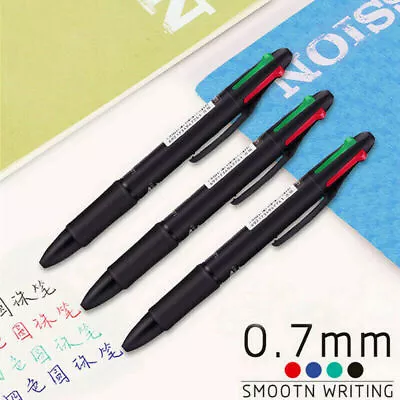 Multicolor 4in1 Gel Ink Ball Point Pen 0.7mm School Office Ballpoint Stationery • $1.94