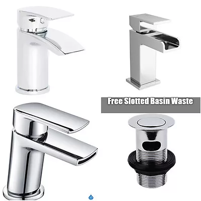 £34.95 • Buy Small Mono Modern Cloakroom Basin Sink Tap Square Mixer Chrome Luxury Bathroom