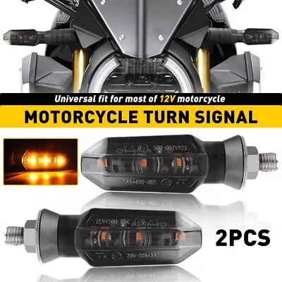 Smoke Lens Motorcycle Signals Lights Turn Lamps Blinker 12v Indicator Waterproof • $9.99
