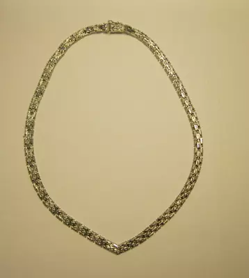 Sterling Silver  V  Shape Italian Necklace W/safety Clasp! By:otc Beautiful! • $49.95