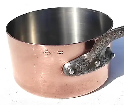 Vintage 7.9in French Copper Saucepan Le Cuisinier France Inox Lining 2.5mm 5.5lb • $266.36