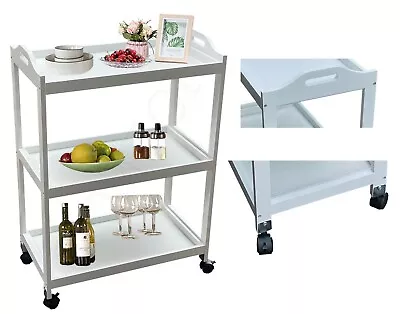 3 Tier Serving Trolley On Wheels Kitchen Office Storage Cart Tea Coffee Drinks • £28.99