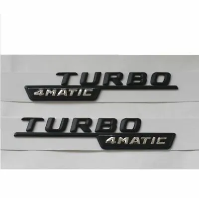 Black TURBO 4MATIC Letters Emblem Badge Badges Emblems For Mercedes  AMG • $13.97