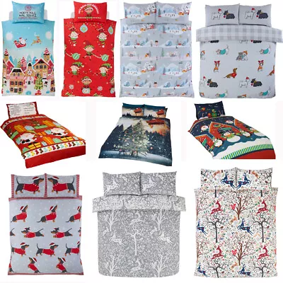 Winter & Christmas Print Duvet Quilt Cover Bedding Set & Pillowcases • $18