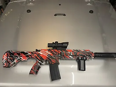 Electric Gel Blaster - M416 Splatter Ball Gun Fully Automatic (Red/Black) • $48