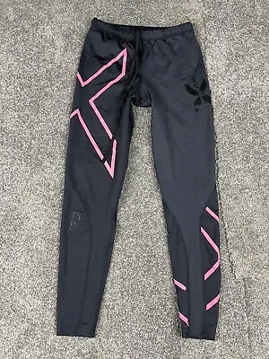 2XU Compression Tights Womens Small Black Pink Light Speed Mid Rise Pants Ladies • $35