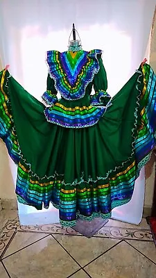 Jalisco Dress Costume Adult Doble Vuelo Mexican Folkloric Dance Mexicancostume • $179