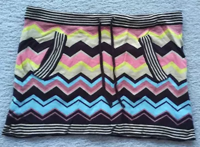 Missoni Target Skirt Mini Zigzag Chevron Pattern Multi-color Knit Drawstring S • $29