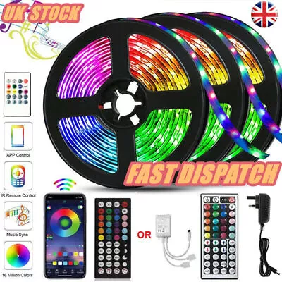 Smart Light Strip LED Strip Rope Lights 5050 RGB Music Sync Color Changing Tape • £14.68