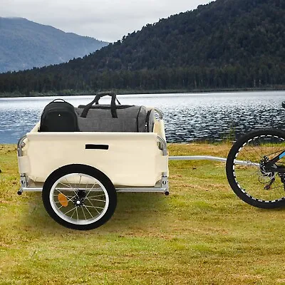 Large Bicycle Bike Cargo Trailer Steel Carrier Storage Cart Wheel Runner 110 LBS • $114