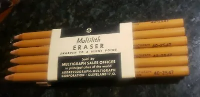 12 Vintage Multilith Stick Erasers 40-2547 Addressograph-Multigraph Corp Tan • $49.99