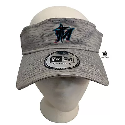 New Era Miami Marlins Distinct MLB Baseball Adjustable Visor Hat Brand New • $15.62