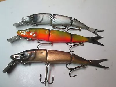 3 Lure Lot.Unknown Butch Lindle /Radtke Double Jointed Minnow Group Bud Stewart? • $36.63