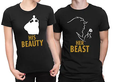 His Beauty Her Beast Couple T Shirts Men Women Best Couple Gift • £9.99