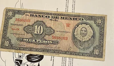 Mexico 10 Pesos Banknote Tehuana Currency Mexican Paper Money • $5