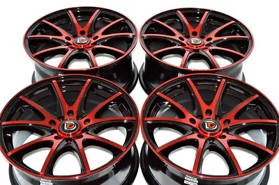 4 New DDR ST15 16x7 5x100/114.3 38mm Black Red Face Finish 16  Wheels Rims • $639