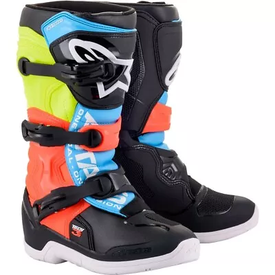 Alpinestars Tech 3s V2 Blk/yel/red Youth Motocross Boots As201401815303 Size 3 • $229.99
