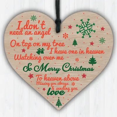 Merry Christmas Miss You Xmas Handmade Wood Heart Family Plaque Keepsake Gift • £3.50