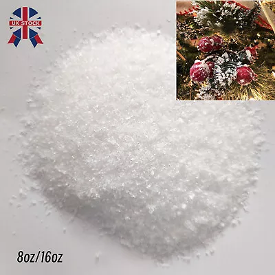 White Fake Artificial Snow Snowflakes Xmas Christmas Party Decoration 8oz/16oz • £11.99