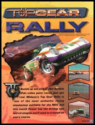 Top Gear Rally 1997 Nintendo-print Ad / Mini-poster-Game Roomman Cave Art Décor • $14.97