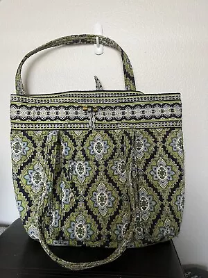 Vera Bradley Large Quilted Tote Bag Green Pattern Beach Picnic • $33