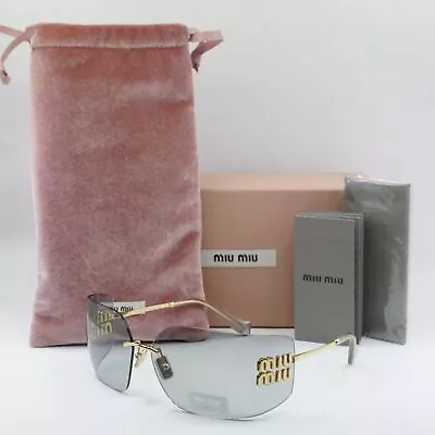 MIU MIU MU54YS 5AK30B Gold/Light Grey 80-14-110 Sunglasses New Authentic • $349.45