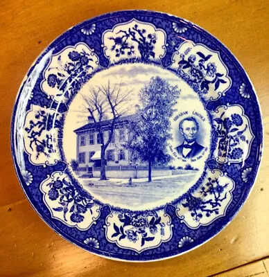 Antique Flow Blue Petrus Regout Maastricht ABE LINCOLN HOUSE Transferware Plate • $34.85