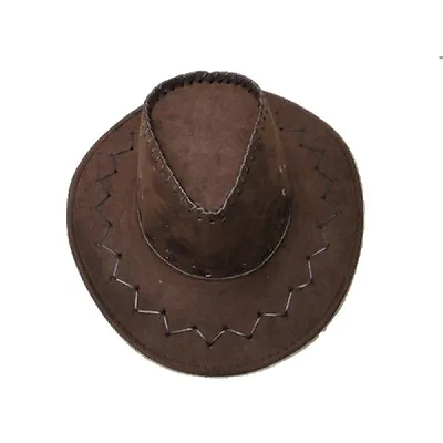 £25.75 • Buy Australian Brown Western Hat Cowboy Suede Look AUSSIE STYLE Fancy Dress Hats