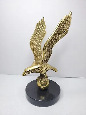 Vintage 9   Brass Eagle On Base Landing Statue Figure Metal • $19.95