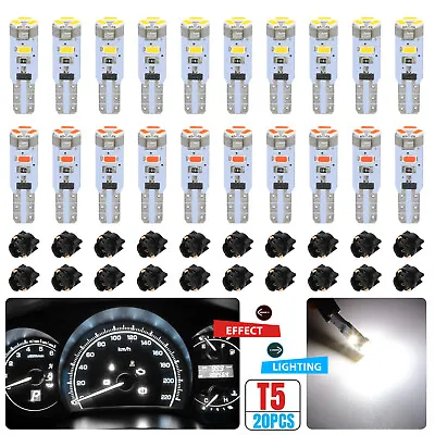 10x T5 74 17 37 W3W LED Instrument Panel Cluster Dash Gauge Light Bulbs + Socket • $10.48