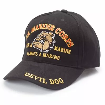 Marine Corps Devil Dog Cover - USMC Once A Marine Always A Marine Adjustable Hat • $24.95